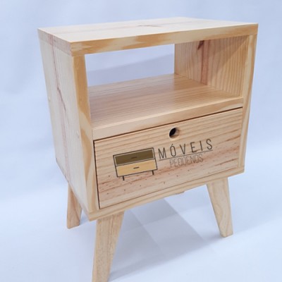 Mesa de cabeceira estilo Retro feito em madeira Criado Mudo, Mesa de cabeceira imagem