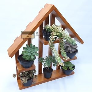 Prateleira para suculentas estilo casinha