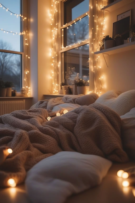 cozy-homefairy-lights-4 Casa confortável com luzes de fada: como criar um ambiente aconchegante