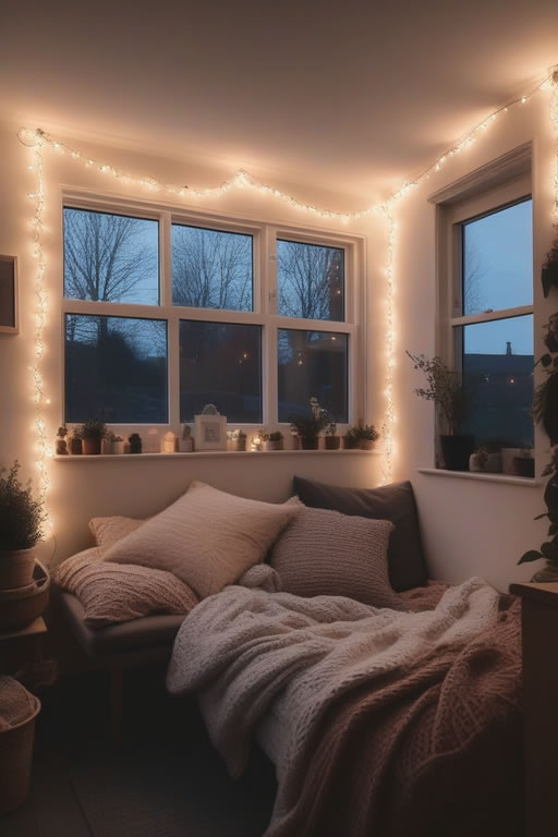 cozy-homefairy-lights-5 Casa confortável com luzes de fada: como criar um ambiente aconchegante
