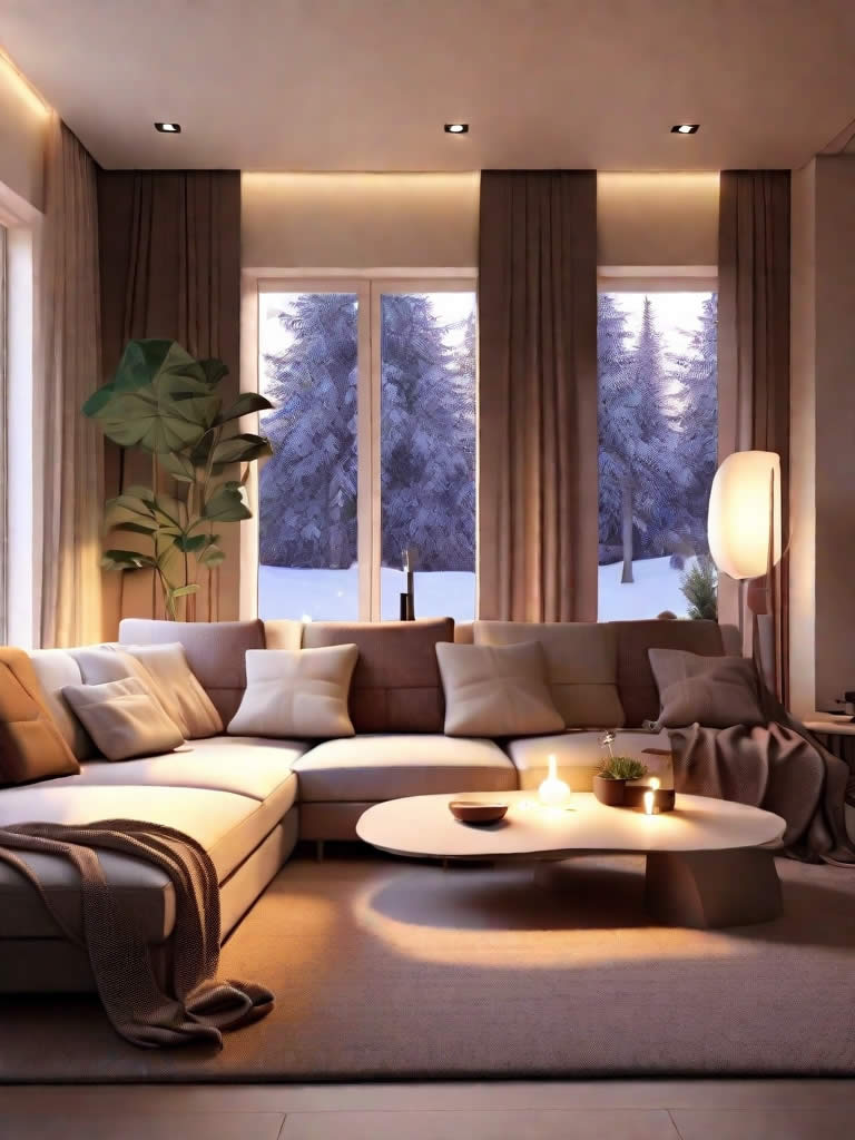 cozy_home_Living_room_with_indirect_ligh_1 Desfrute do Conforto de uma Casa Aconchegante