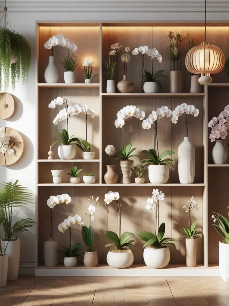 Jardim suspenso: a beleza das plantas em uma estante suspensa