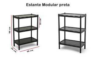 Estante Preta 3 Prateleiras: organização praticidade e estilo para sua casa!