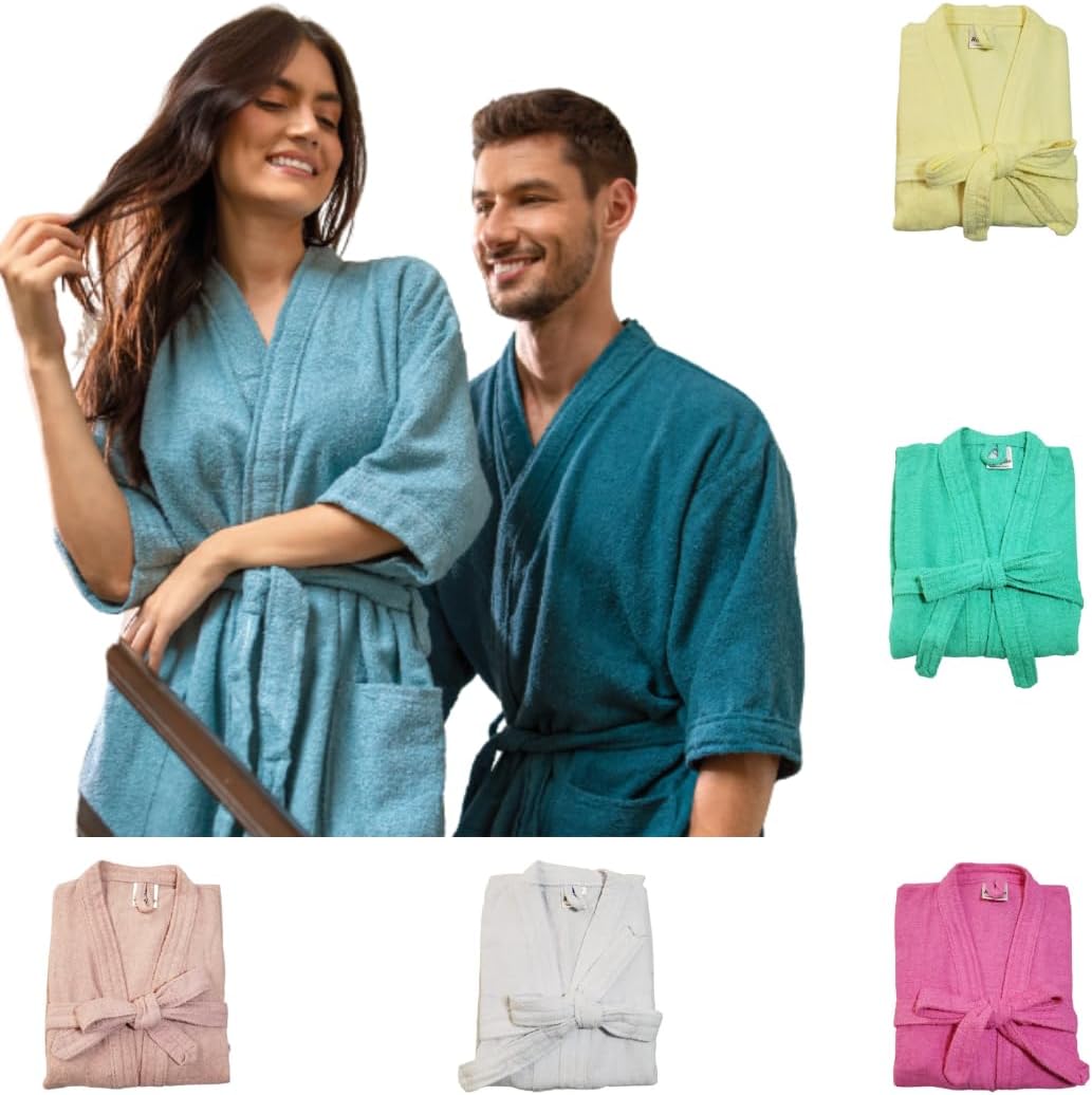 1735194388 385 Roupao de Banho Atoalhado Adulto Feminino ou Masculino Robe Toalha