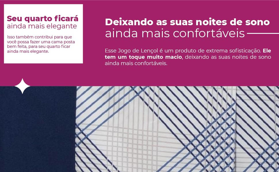 Jogo de Lençol Casal 4 Peças Estampado 200 Fios Floral (Azul e Xadrez) 