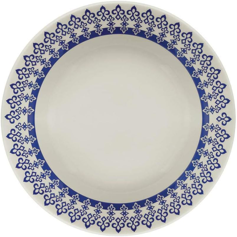 Conjunto com 6 Pratos Fundo Biona Donna Grecia AzulMarfim 21