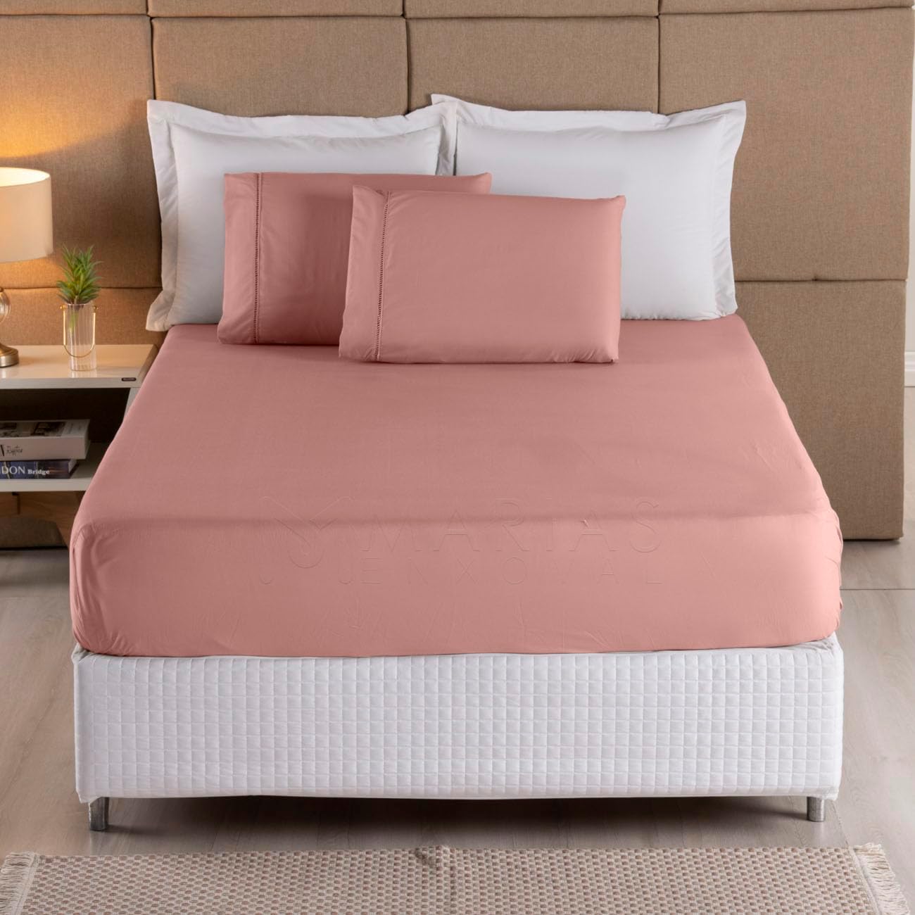 Jogo de Lencol Liso Cama Casal Queen Percal 400 Fios