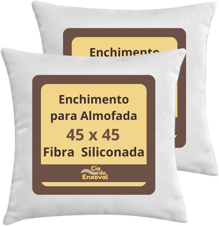 Kit 2 Enchimento Refil para Almofada Fibra Siliconada 45x45 cm