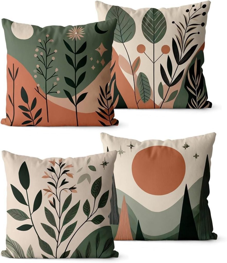 Kit 4 Capas De Almofadas Decorativas 45x45 - Floresta