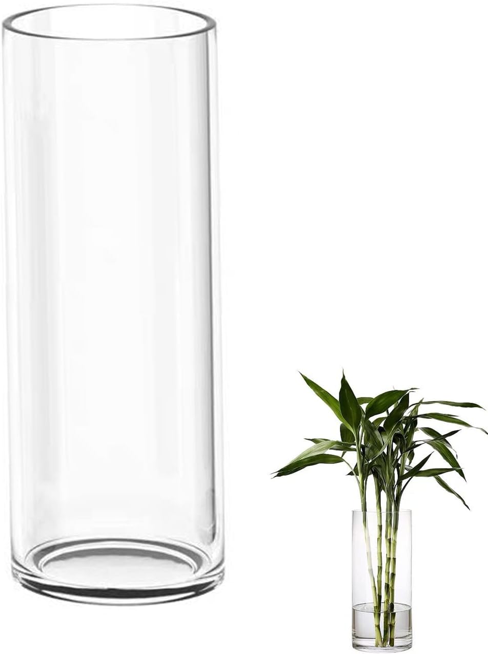 TSKDKIT Vaso de vidro grande para flores 30 cm Vaso