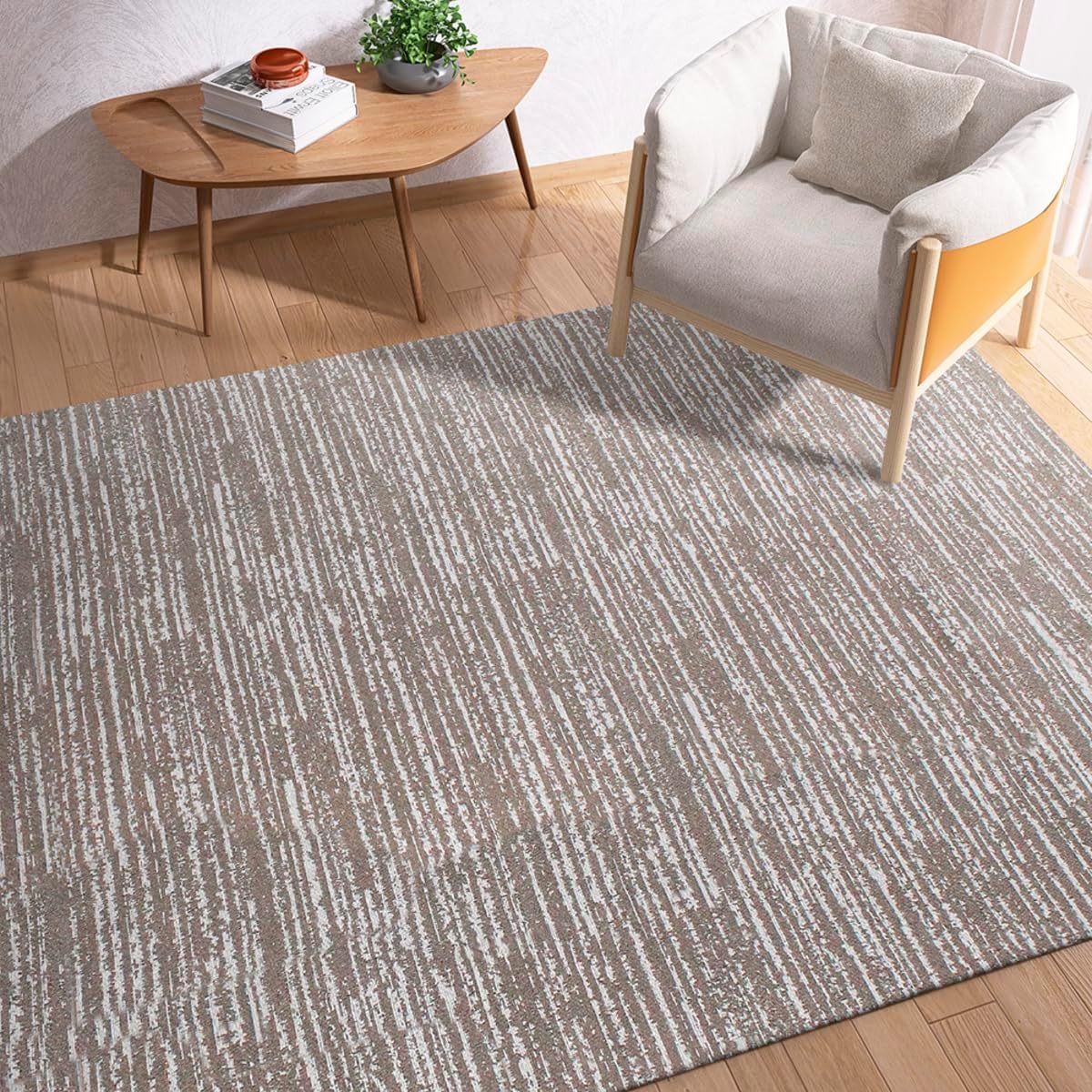 Tapete Sala Antiderrapante 140m x 200m Emborrachado Rustico Boho Mesclado