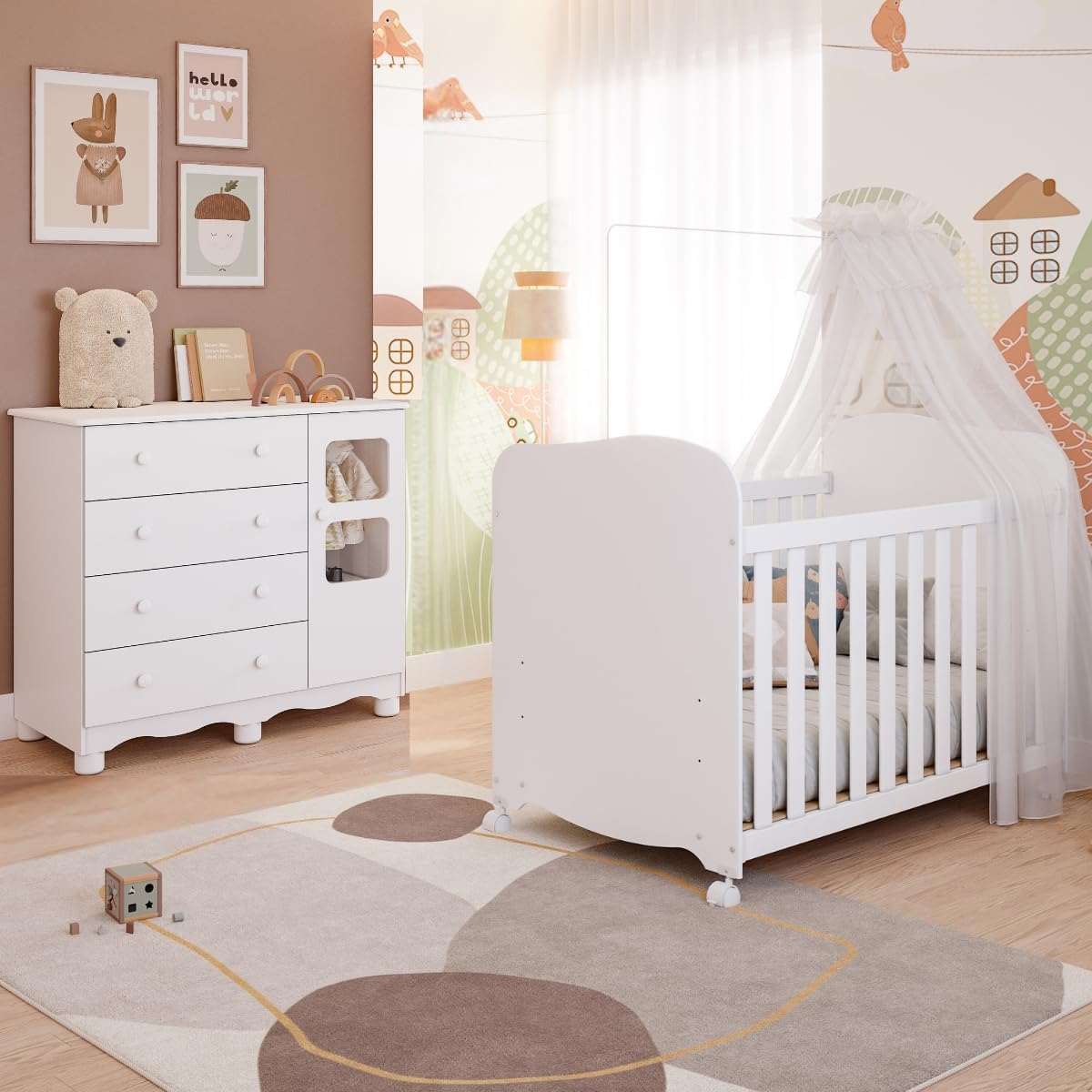1737776216 504 Quarto De Bebe Completo Berco Americano E Comoda Uli Peroba