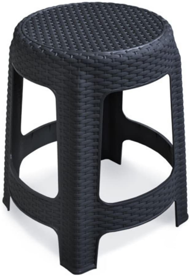 Banqueta Rattan Premium Preta 35x45cm 25618 Arqplast