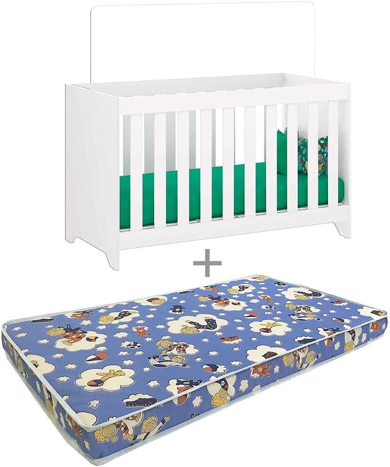 Berco Com Colchao Ditalia Multifuncional 3x1 Bbi 51 Branco