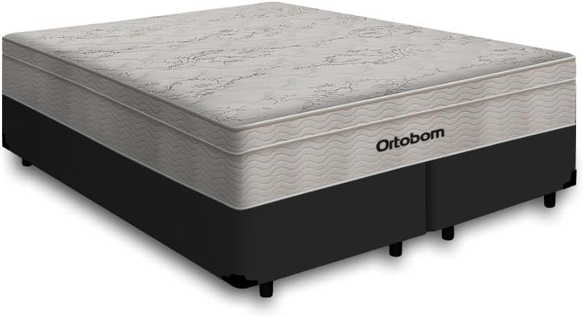 Cama Box Queen Preta Colchao De Molas Ensacadas