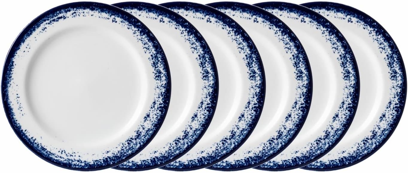 Estojo com 6 Pratos Sobremesa em Porcelana Modelo Cilindrica Decoracao