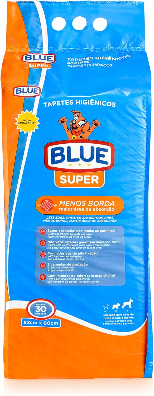 Expet Tapete Higienico Super Blue Pacote 30 Unidades 82X60Cm