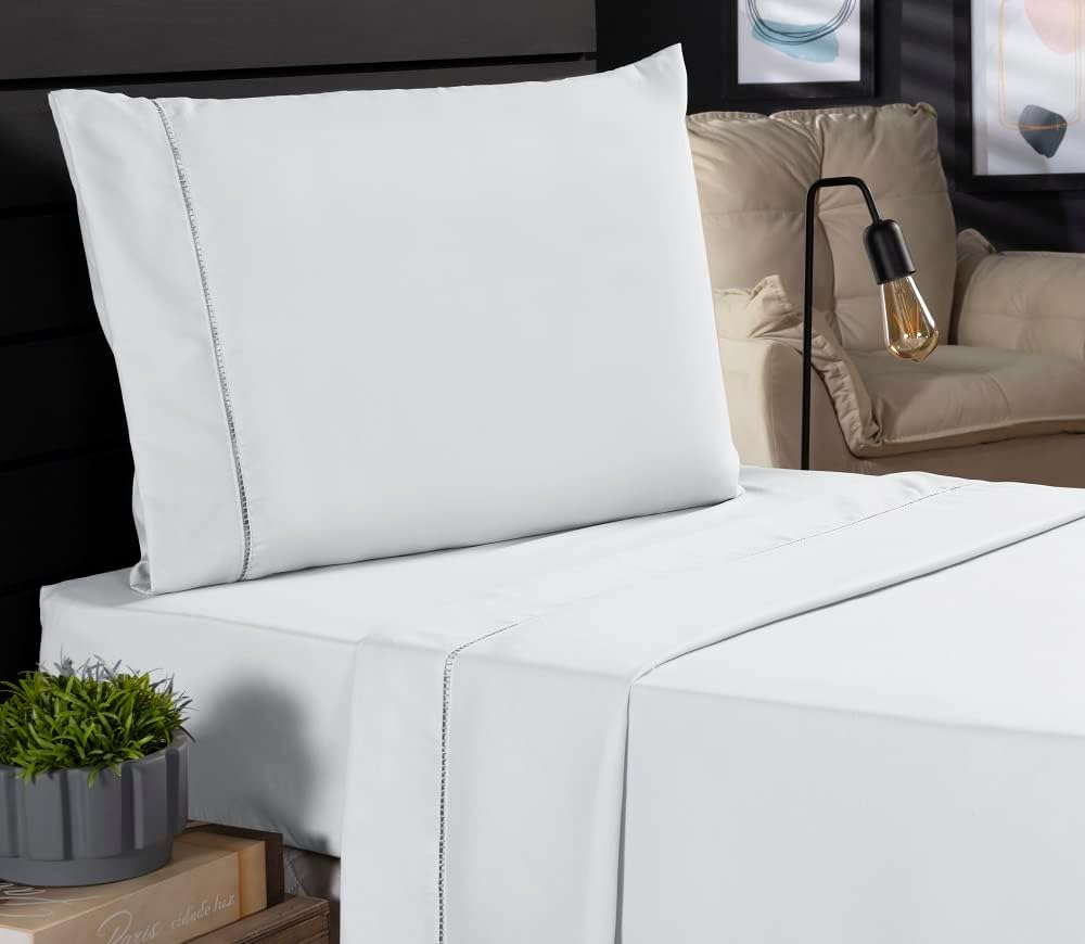 Jogo de Cama Classic Solteiro Percal 400 Fios Ponto Palito