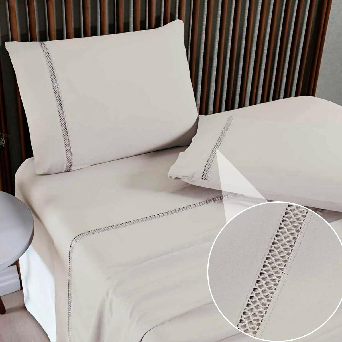 Jogo de Lencol Liso Ponto Infinity 04 Pecas Cama Casal