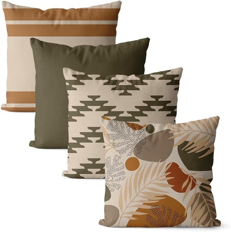 Kit 4 Capas de Almofadas Decorativas 45x45 Nature