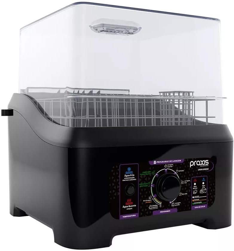 Lava Loucas Portatil Semi Automatica Praxis Preta 220V