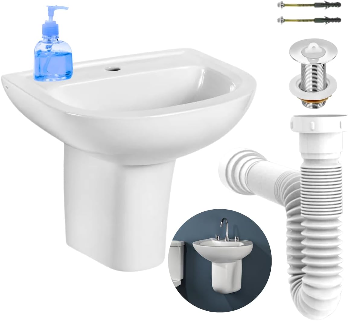 Lavatorio Com Coluna Suspensa Pcd Etna Kit Instalacao Icasa