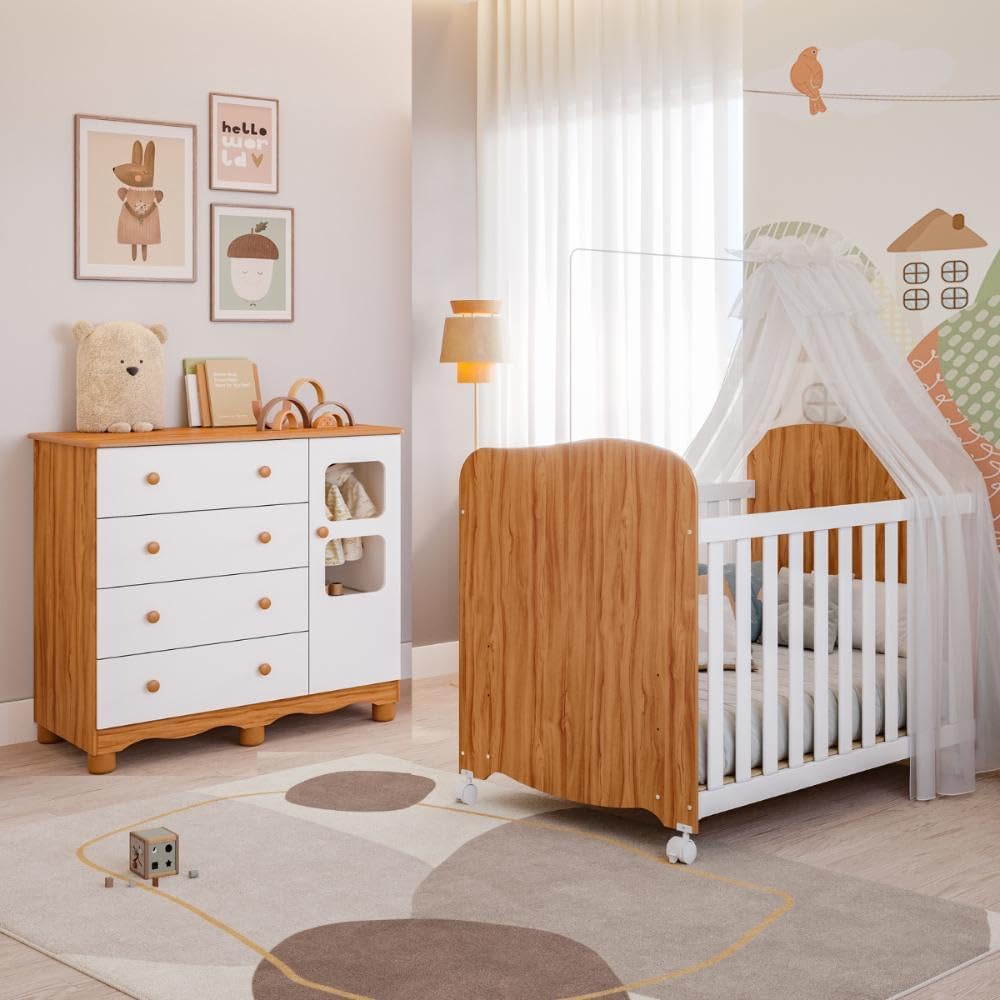 Quarto De Bebe Completo Berco Americano E Comoda Uli Peroba