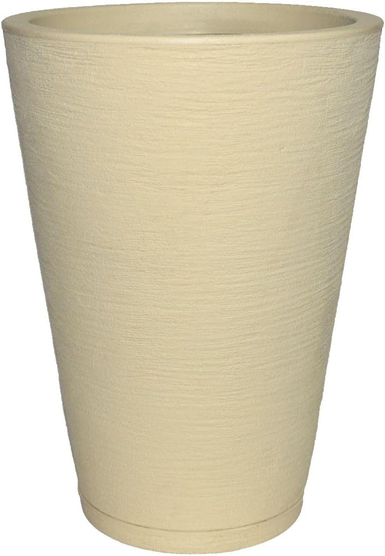 Vaso Planta Decorativo Jardim Polietileno Coluna Redonda 34x50 CorBege