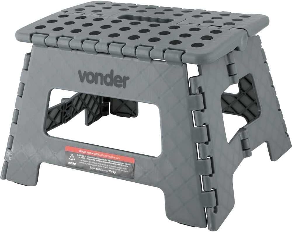 Vonder Banqueta Plastica Dobravel Cinza Altura 220 Mm