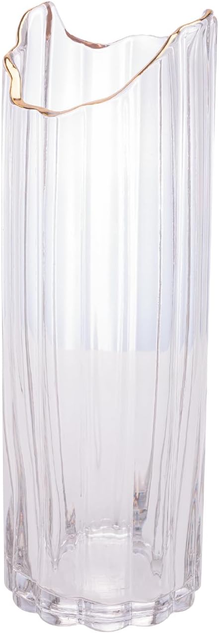 WOLFF Vaso de Vidro Com Borda Dourada 10cm