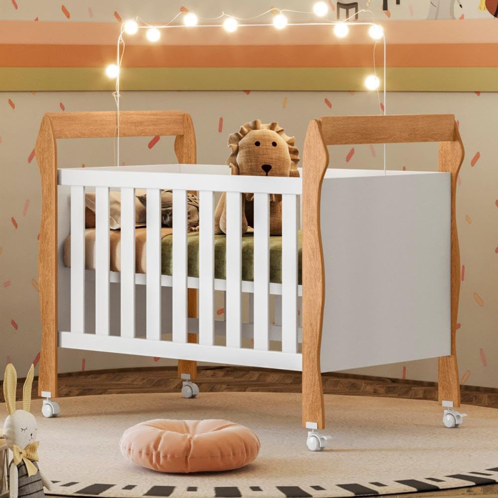 Berco Mini Cama 3 em 1 Soninho Tigus Baby Amadeirado