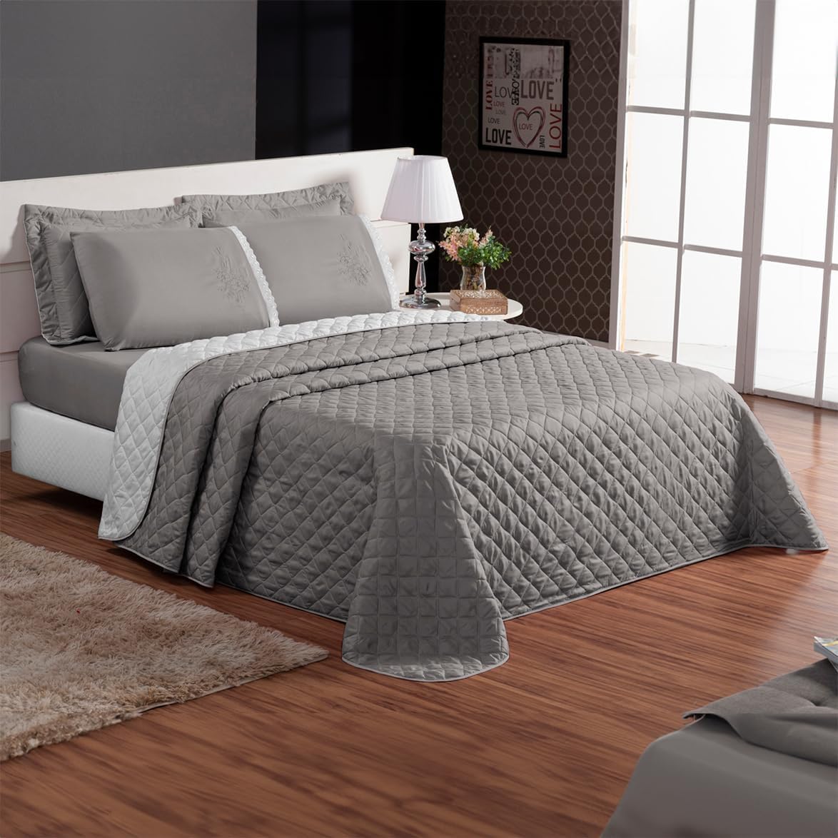Cobre Leito Colcha Para Cama de Casal King 170 Fios
