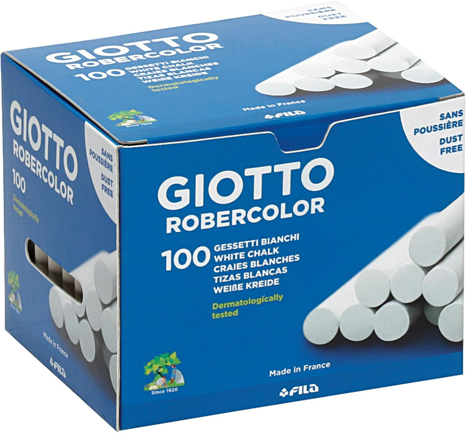 GIOTTO Robercolor Giz Escolar para Lousa Menos Poeira Branco 100