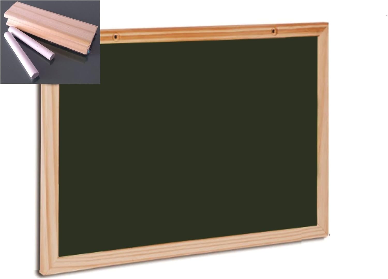 Lousa Verde Para Giz Tamanho 70x50cm Com Apagador E Giz