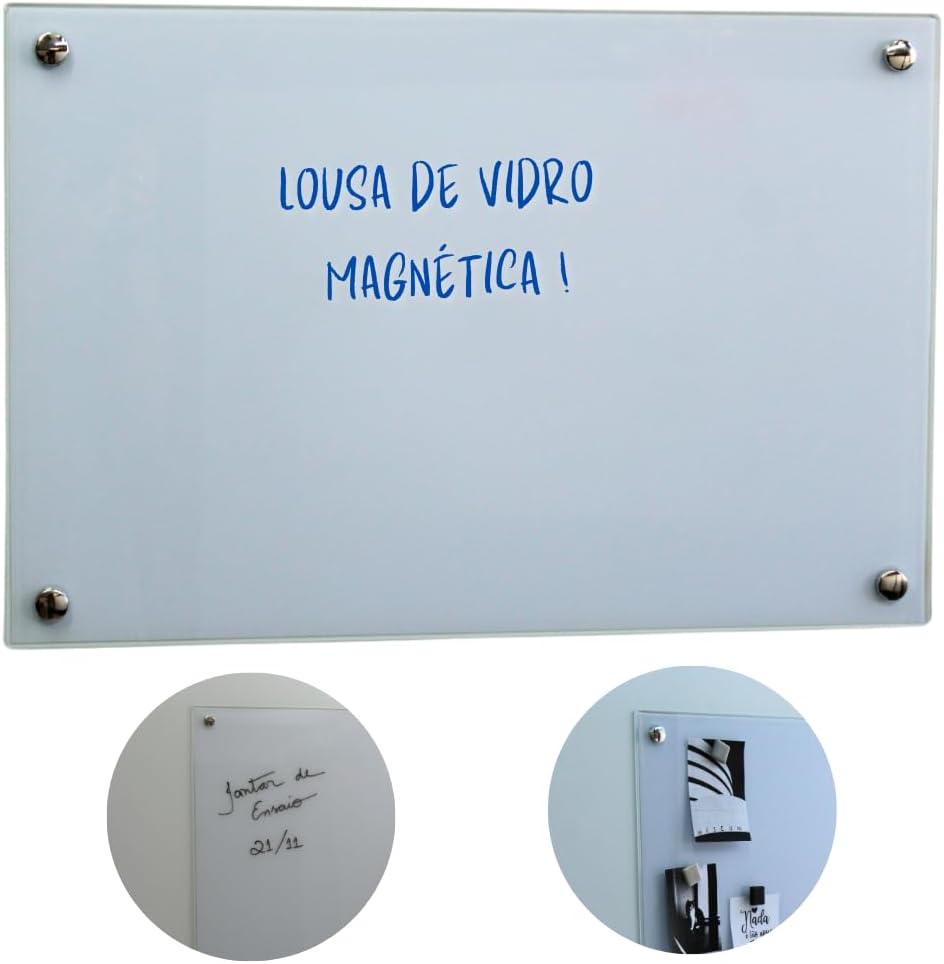 Lousa de vidro magnetica Branca