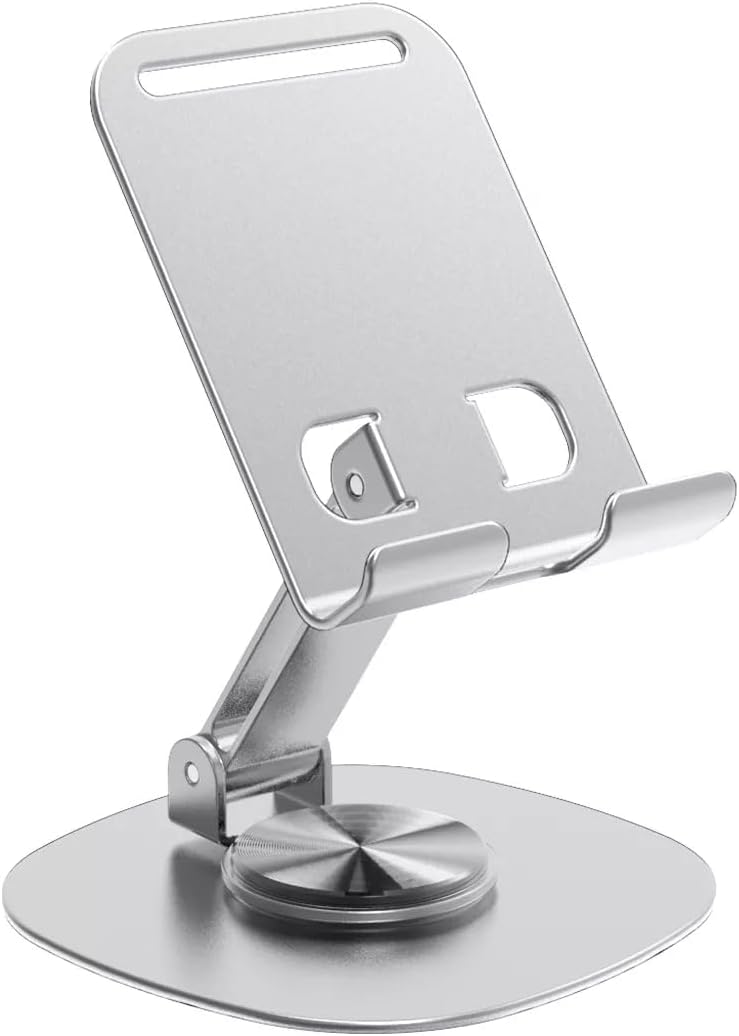 Suporte de Mesa Dobravel para Celular Rotacao 360° MetalPedestal Dobravel