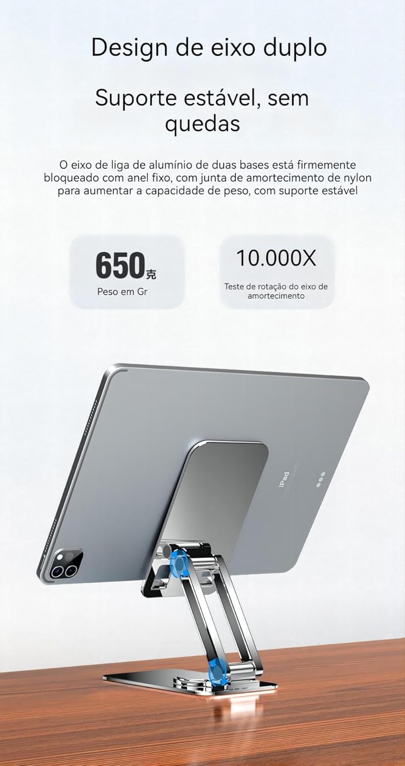 Suporte de Mesa Premium em Aluminio para Celular com Rotacao