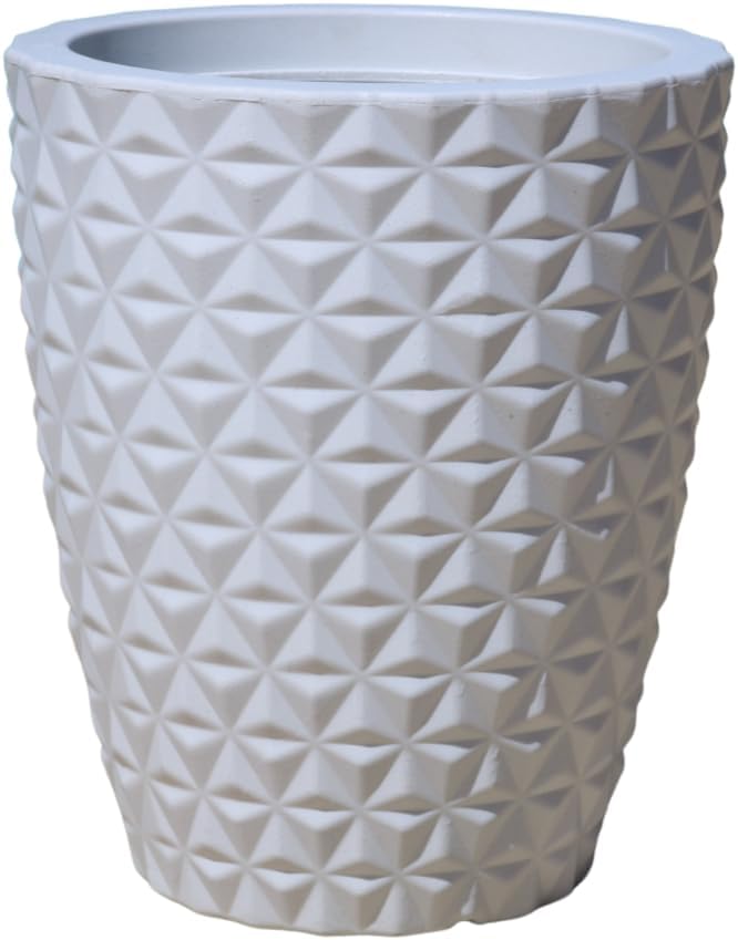 Vaso Polietileno Para Plantas Jardim Coluna Redonda Diamante N2 Branco