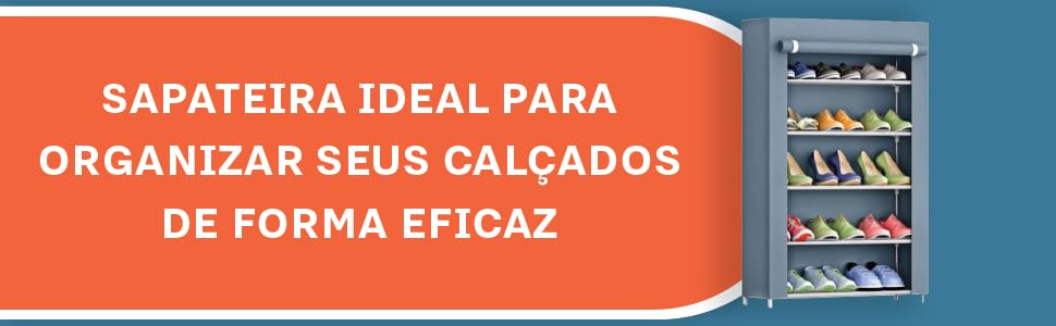  Sapateira Organizadora com 5 Prateleiras 15 Sapatos Calçados e Objetos