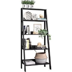  Estante Escada Cavalete Madesa para Livros com 4 Prateleiras - Preto 
