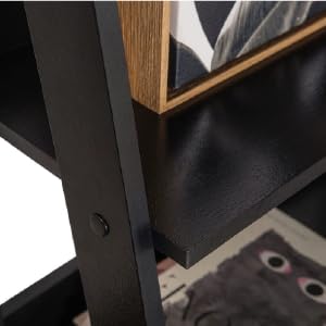  Estante Escada Cavalete Madesa para Livros com 4 Prateleiras - Preto 