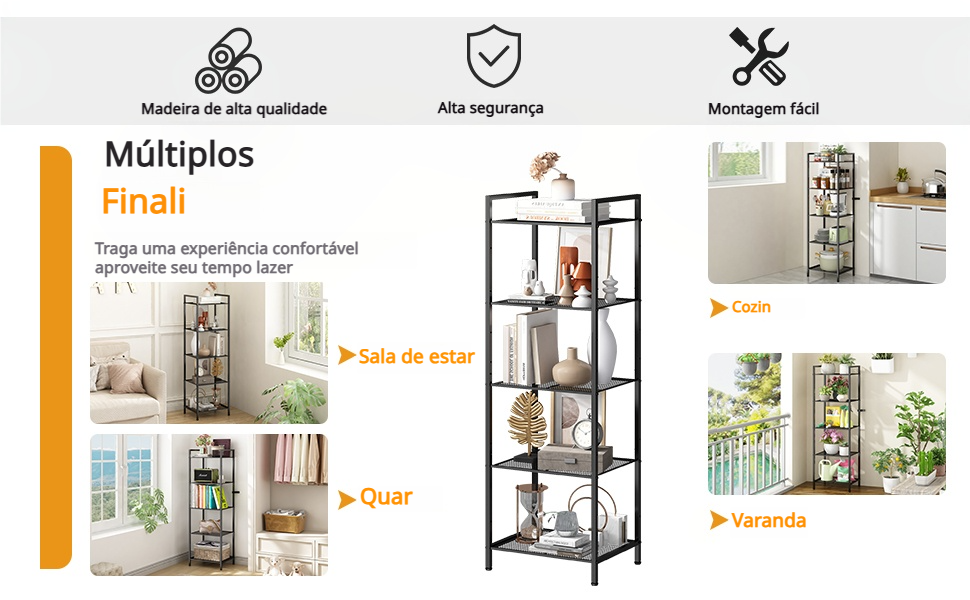  Prateleira de Canto de 5 Camadas