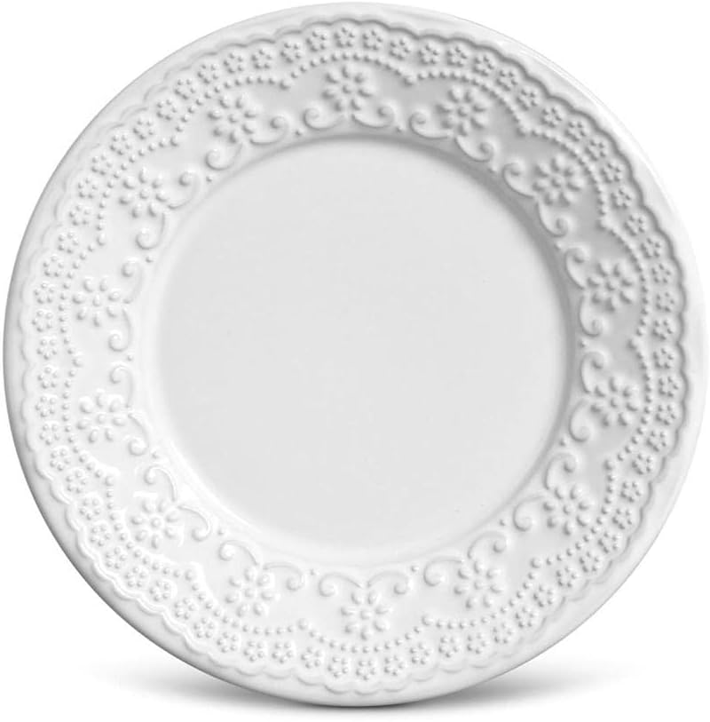 Conjunto C 6 Pratos De Sobremesa Madeleine Branco O 205