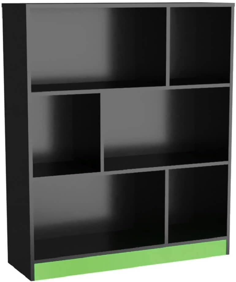 Estante Gamer com 6 Nichos B25 PretoVerde