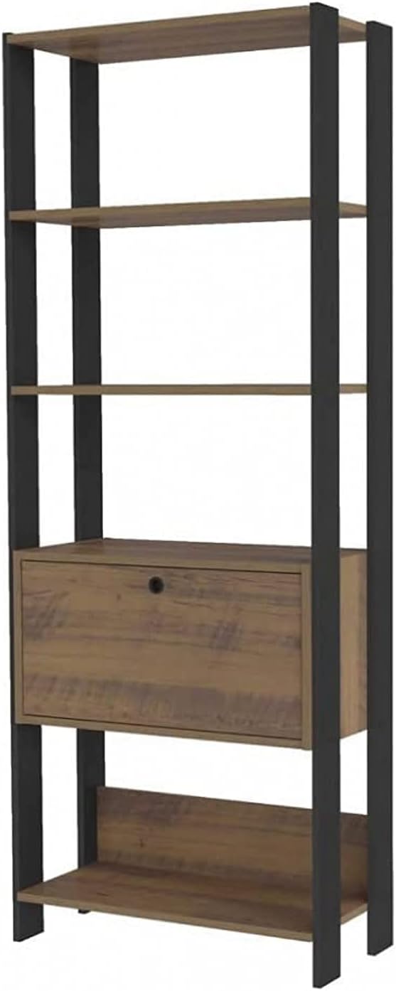 Estante Organizadora com porta basculante MATCH cor PinhoPreto Artely