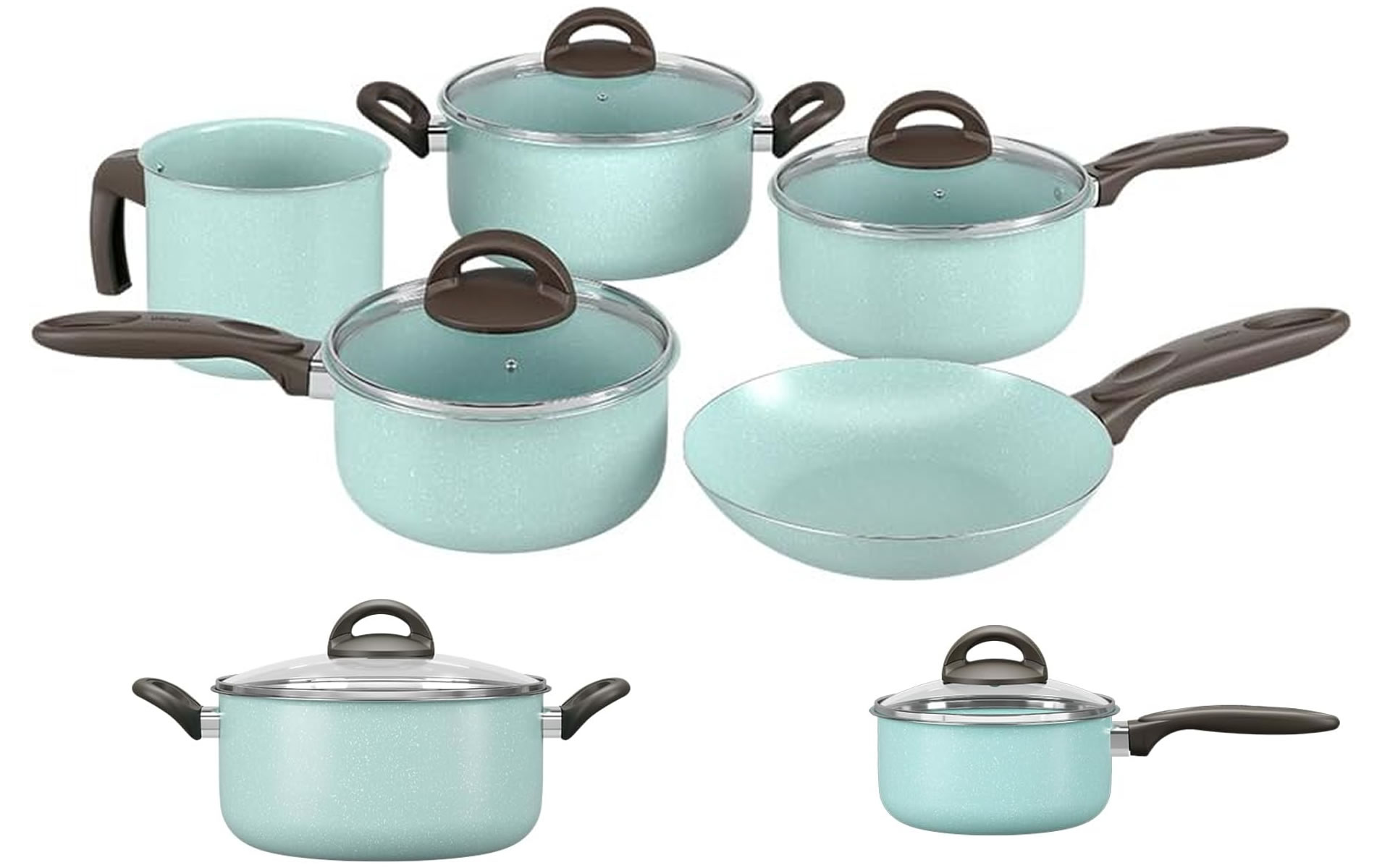 Jogo de Panelas Brinox Ceramic Life Suprema Verde