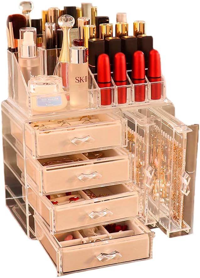 Kit organizador Expositor De Brincos Colares Joias com 4 gavetas
