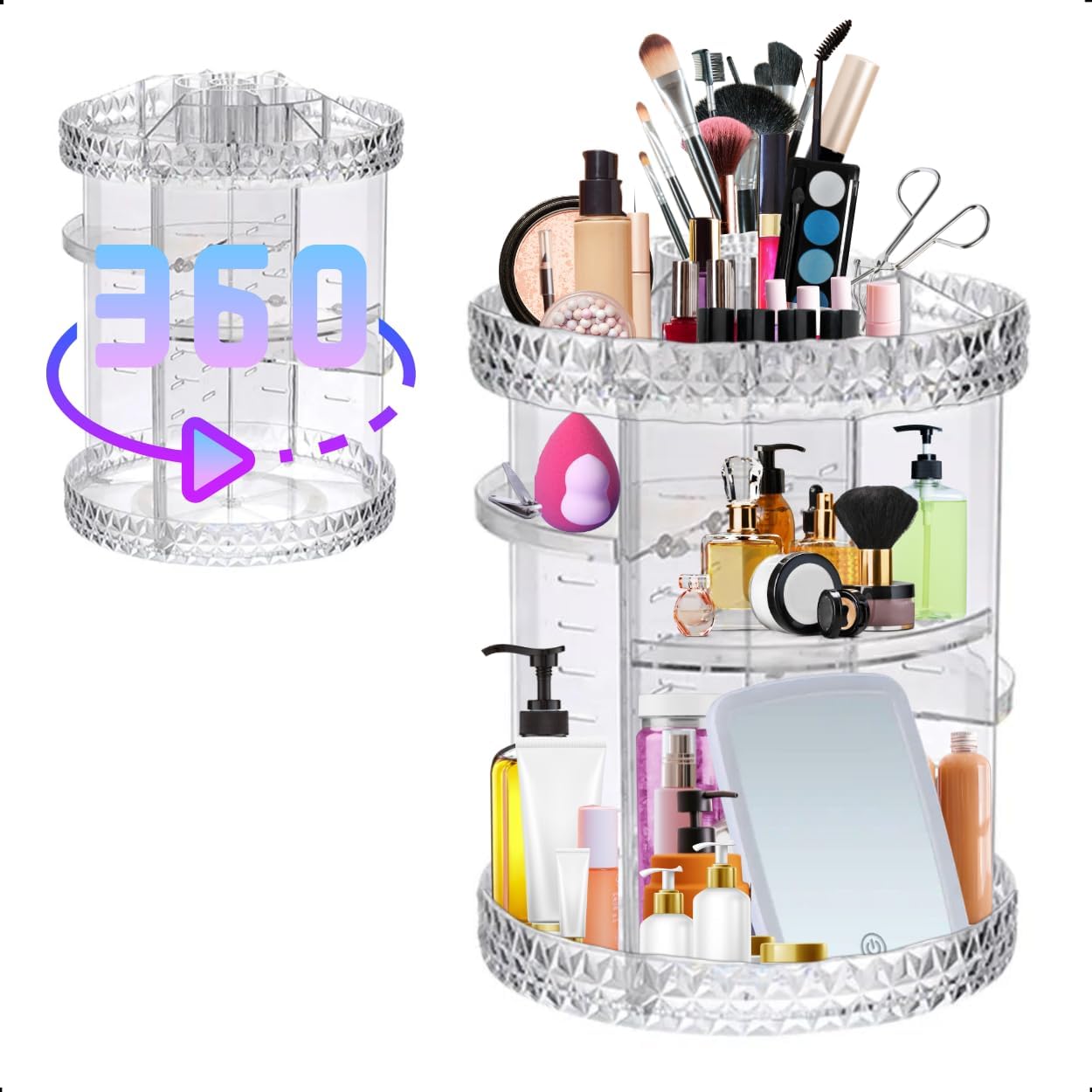 Organizador De Cosmeticos E Maquiagem Giratorio 360° Bancada Expositor X MATTE