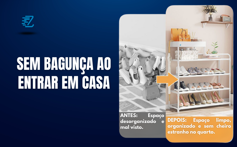   LEUZZA Sapateira Organizadora Hall De Entrada 4 Andares Com Caixa Organizadora Rack Multiuso