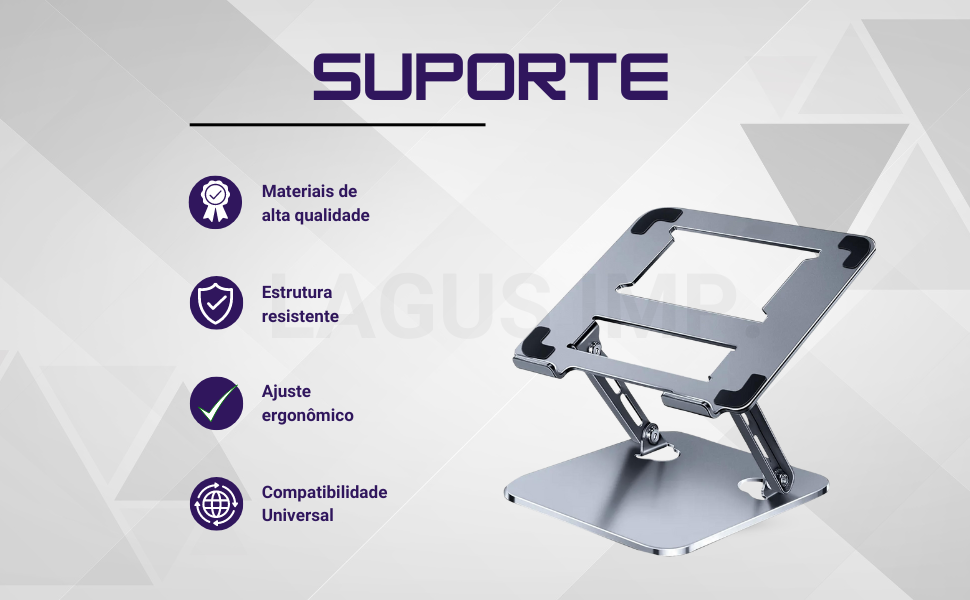 Suporte Notebook Ajustável, Resistente, Ergonômico